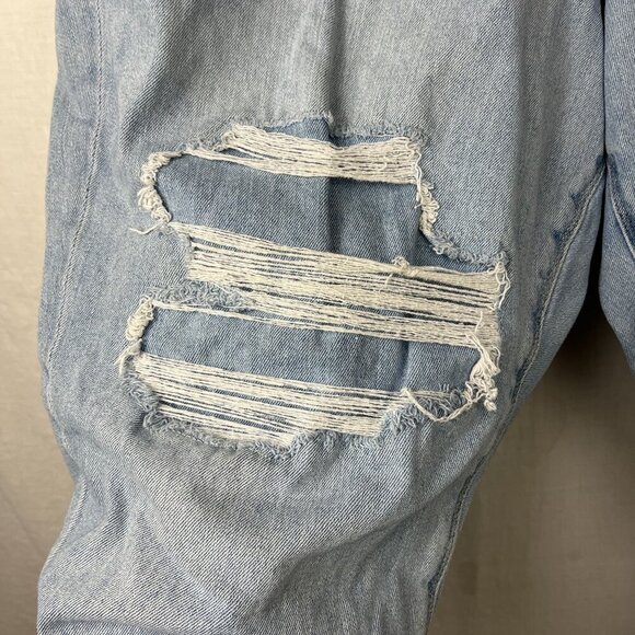 American Eagle Distressed Curvy Mom Jeans Womens 20 38x26 Ankle High Rise Light - Picture 3 of 12